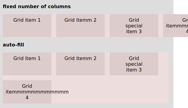 Layout variable columns - page screenshot